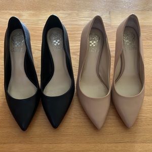 VINCE CAMUTO (2 pairs) women’s pump in black and beige - size 7 US - 3” heel